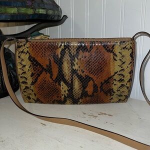 Barbara Milano Italy Snakeskin leather shoulder purse.